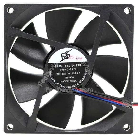 JIE LENG EFB-09E12L 12V 0.15A 3 Wires Brushless Axial Fan