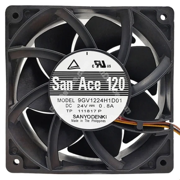 Sanyo 9GV1224H1D01 DC 24V 0.8A 3 Wires Axial Cooling Fan