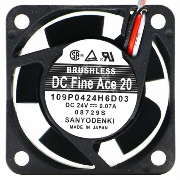 Sanyo Denki 109P0424H6D03 24V 0.07A 3 Wires 4020 DC Brushless Axial Fan