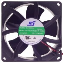 SJ SA240825BL DC 24V 0.29A 2 Wires 8025 Ball Bearing Axial Cooling Fan
