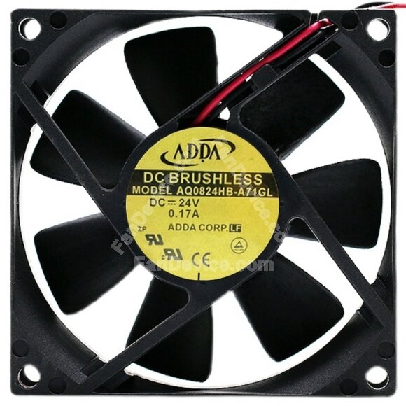 ADDA AQ0824HB-A71GL 24V 0.17A 2 Wires 8025 DC Brushless Axial Fan