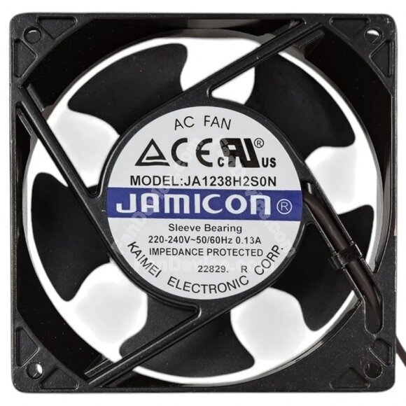 JAMICON JA1238H2S0N AC 220-240V 0.13A Sleeve Bearing Impedance Protected Axial Fan