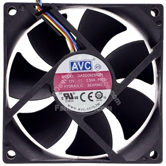 AVC DASD0925R2H 12V 0.50A Hydraulic Bearing Axial Fan