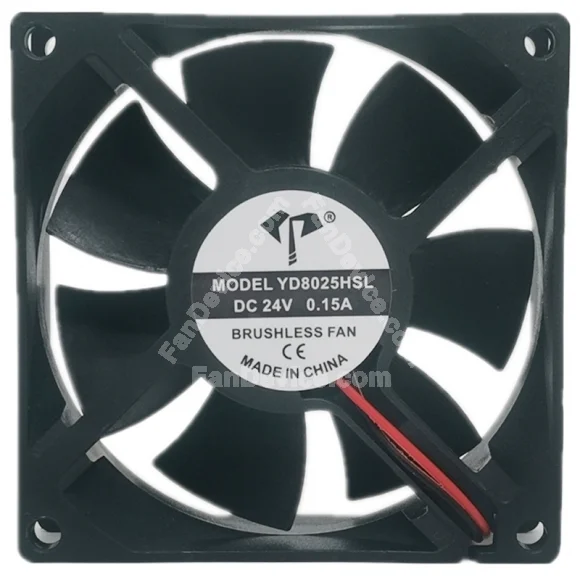 YD YD8025HSL 24V 0.15A 2 Wires Brushless Axial Fan
