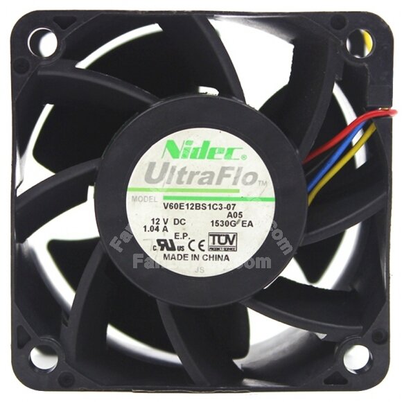 Nidec V60E12BS1C3-07 12V 1.04A 4 Wires Axial Cooling Fan
