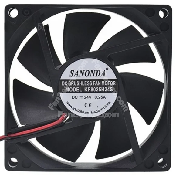 SANONDA KF8025H24S 24V 0.25A 2 Wires Axial Cooling Fan
