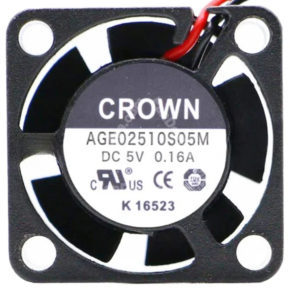 CROWN AGE02510S05M 5V 0.16A 2 Wires Axial Cooling Fan