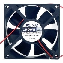 CROWN AGE08025B12J 12V 0.14A 2 / 3 Wires Cooling Fan