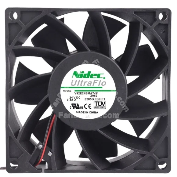 Nidec V92E24BMA7-51Z062 24V 0.42A 2 / 3 Wires Cooling Fan