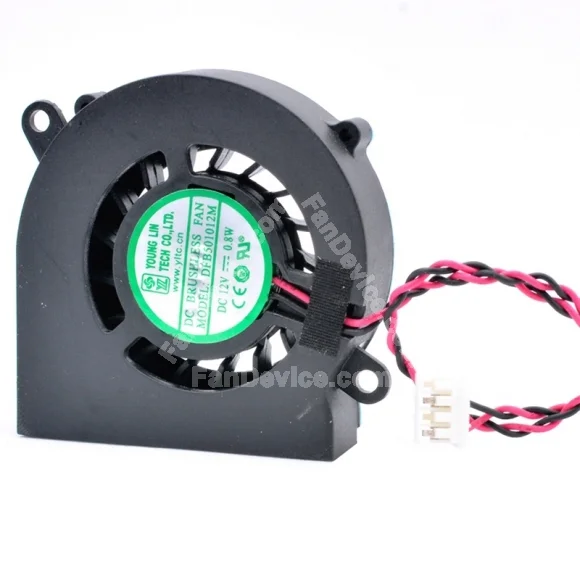 YOUNG LIN DFB501012M 12V 0.8W 2 Wires Blower Cooling Fan