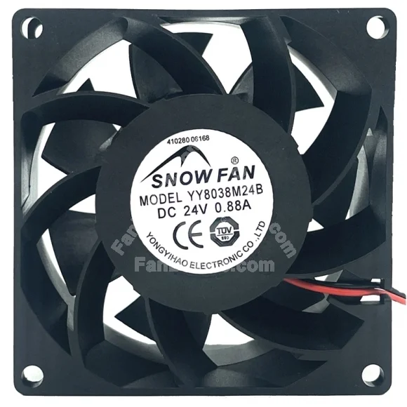 SNOWFAN YY8038M24B 24V 0.88A 2 Wires Axial Cooling Fan