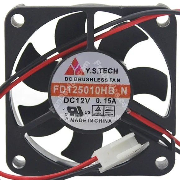 Y.S.TECH FD125010HB-N 12V 0.15A 2 / 3 Wires Cooling Fan
