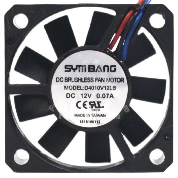 SYMBANG D4010V12LB 12V 0.07A 3 Wires Axial Cooling Fan