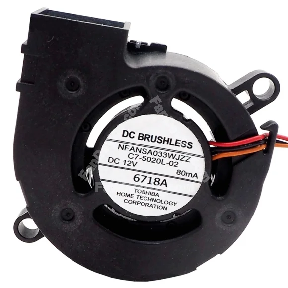 TOSHIBA C7-5020L-02 12V 80mA 2 Wires Blower Cooling Fan
