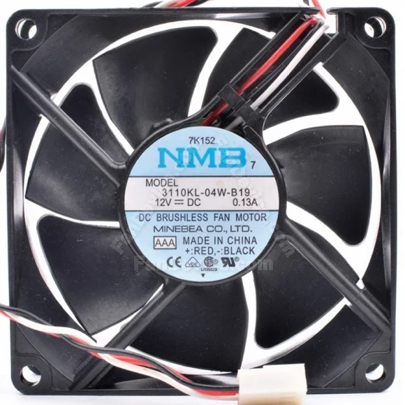 NMB 3110KL-04W-B19 12V 0.13A DC Brushless 3 Wires Axial Cooling Fan
