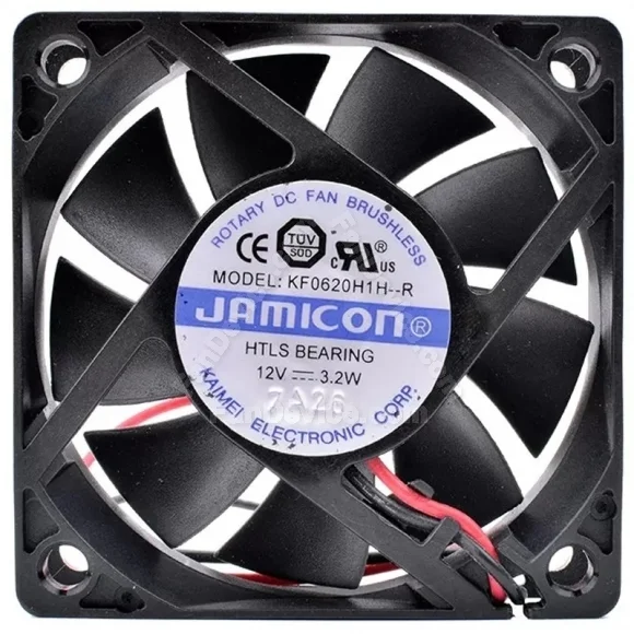 JAMICON KF0620H1H-R 12V 3.2W 2 Wires HTLS Bearing Cooling Fan