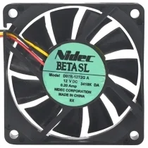 Nidec D07R-12T2G A DC 12V 0.20Amp 3 Wires Axial Cooling Fan