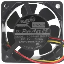 Sanyo 109R0612M423 DC 12V 0.06A 3 Wires Axial Cooling Fan