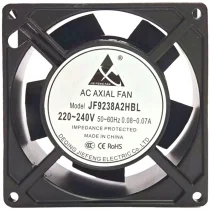 JIE FENG FAN JF9238A2HBL 220~240V 0.08~0.07A Impedance Protected Cooling Fan