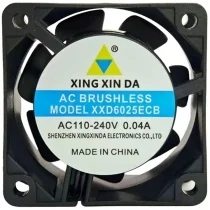 XING XIN DA XXD6025ECB 110-240V 0.04A 2 Wires Axial Cooling Fan