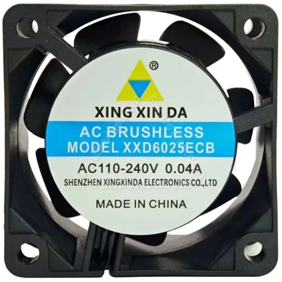 XING XIN DA XXD6025ECB 110-240V 0.04A 2 Wires Axial Cooling Fan