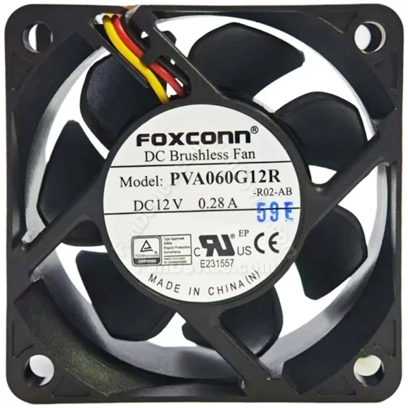 Foxconn PVA060G12R 12V 0.28A DC Brushless 3 Wires Axial Cooling Fan