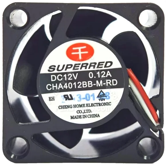 SuperRed CHA4012BB-M-RD DC 12V 0.12A 3 Wires Axial Cooling Fan
