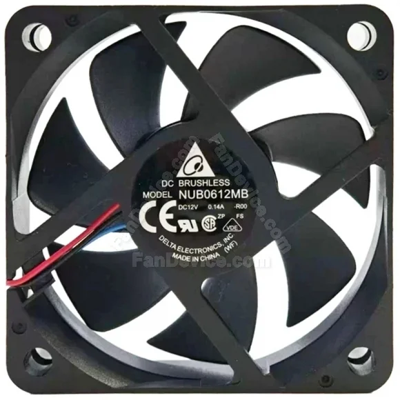 Delta NUB0612MB-R00 12V 0.14A DC Brushless 3 Wires Axial Cooling Fan