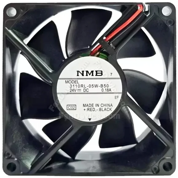 NMB 3110RL-05W-B50 DC 24V 0.18A 2 Wires Axial Cooling Fan