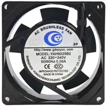 YAH YAH9225B2 200~240V 0.08A 2 Wires Impedance Protected Cooling Fan