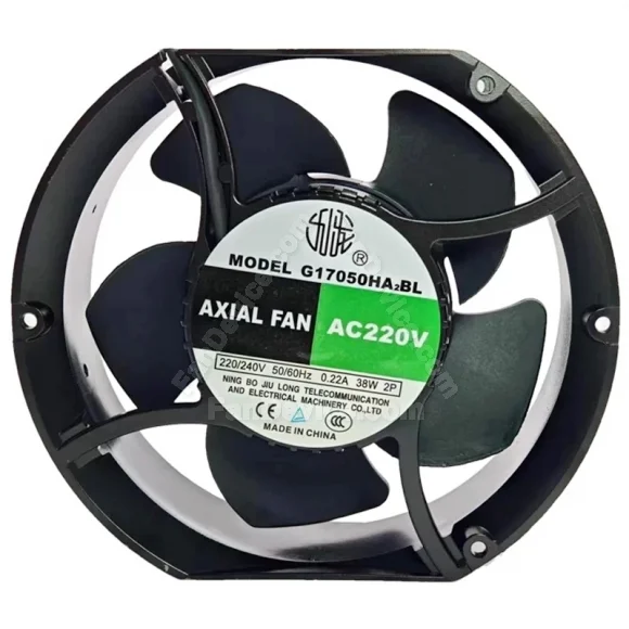 JIULONG G17050HA2BL AC 220/240V 0.22A 38W 2 Wires Cooling Fan