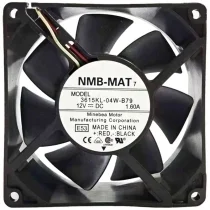 NMB-MAT 3615KL-04W-B79 DC 12V 1.60A 3 Wires Axial Cooling Fan