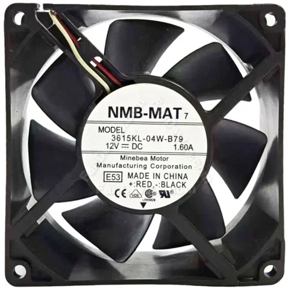 NMB-MAT 3615KL-04W-B79 DC 12V 1.60A 3 Wires Axial Cooling Fan