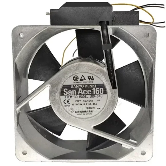 Sanyo 109-643 AC 230V 0.21/0.16A 37.5/33W 2 Wires Cooling Fan