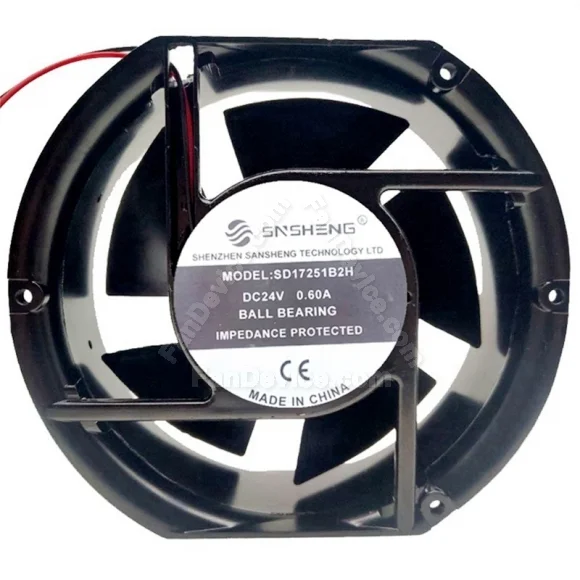 SANSHENG SD17251B2H 24V 0.60A Ball Bearing Impedance Protected Cooling Fan