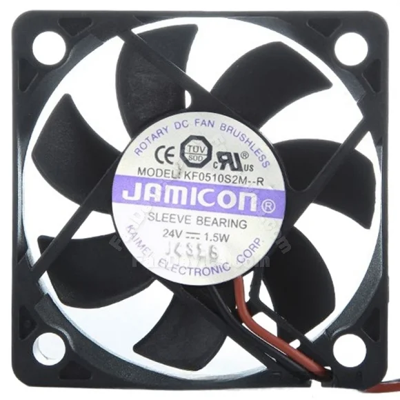 JAMICON KF0510S2M-R 24V 1.5W 2 Wires Sleeve Bearing Cooling Fan