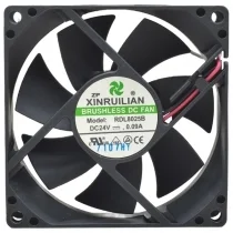 XINRUILIAN RDL8025B 24V 0.09A DC Brushless 2 Wires Axial Cooling Fan