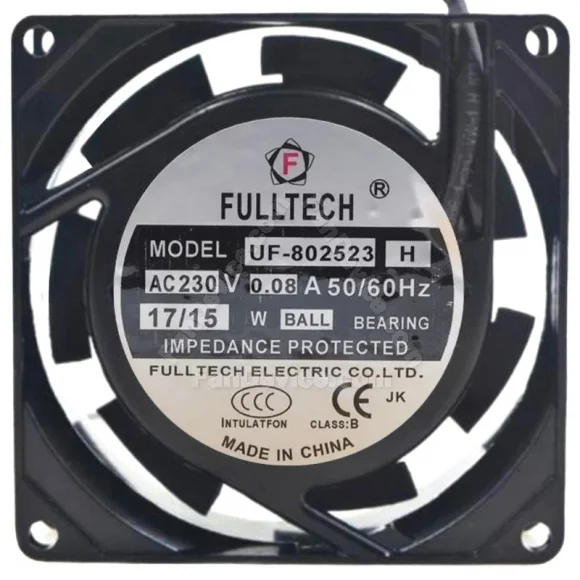 FULLTECH UF-802523 H 230V 0.08A 17/15W Ball Bearing Impedance Protected Cooling Fan