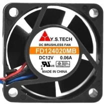 Y.S.TECH FD124020MB 12V 0.06A DC Brushless 3 Wires Axial Cooling Fan