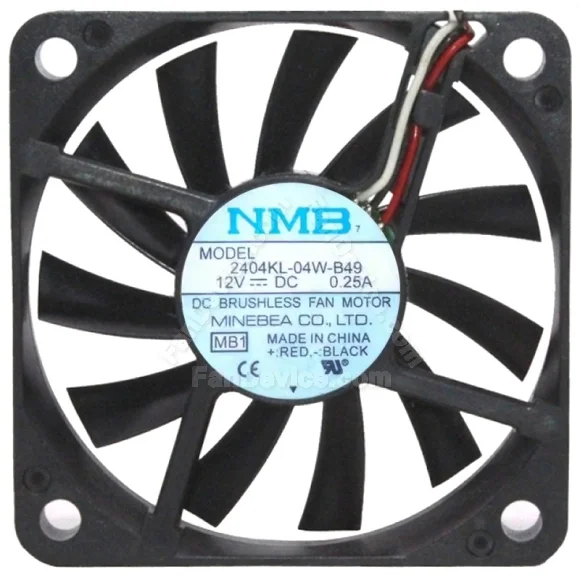 NMB 2404KL-04W-B49 12V 0.25A DC Brushless 3 Wires Axial Cooling Fan