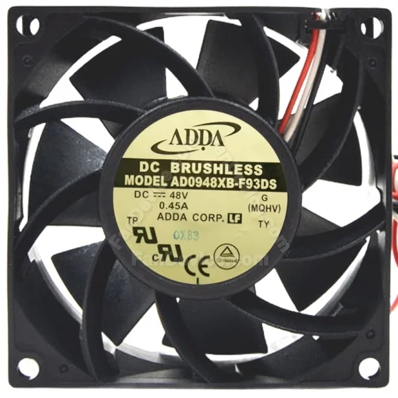 ADDA AD0948XB-F93DS 48V 0.45A DC Brushless 3 Wires Axial Cooling Fan