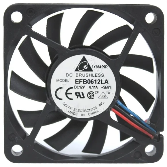 Delta EFB0612LA 12V 0.11A DC Brushless 3 Wires Axial Cooling Fan