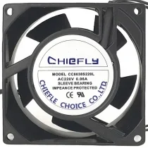 Chiefly CC8038S220L 220V 0.06A Sleeve Bearing Impedance Protected Cooling Fan