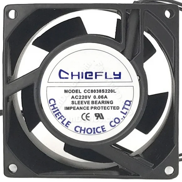 Chiefly CC8038S220L 220V 0.06A Sleeve Bearing Impedance Protected Cooling Fan