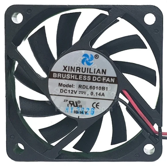 XINRUILIAN RDL6010B1 12V 0.14A DC Brushless 2 Wires Axial Cooling Fan