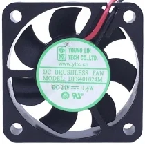 YOUNG LIN DFS401024M 24V 1.4W DC Brushless 2 Wires Axial Cooling Fan