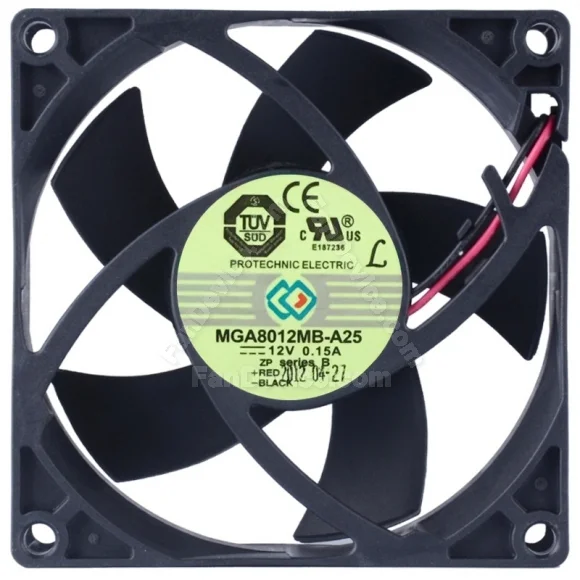 Protechnic MGA8012MB-A25 DC 12V 0.15A 2 Wires Axial Cooling Fan