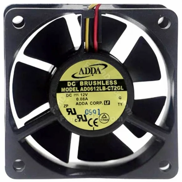 ADDA AD0612LB-C72GL 12V 0.08A DC Brushless 3 Wires Axial Cooling Fan