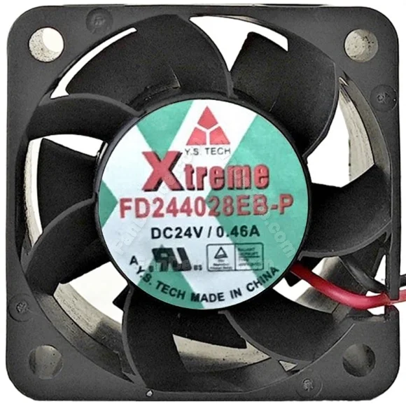 Y.S.TECH Xtreme FD244028EB-P DC 24V 0.46A 2 Wires Cooling Fan