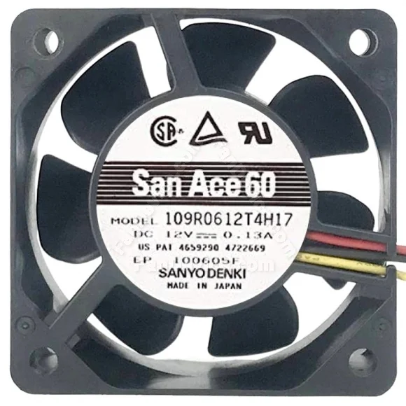 Sanyo 109R0612T4H17 DC 12V 0.13A 2 / 3 Wires Axial Cooling Fan